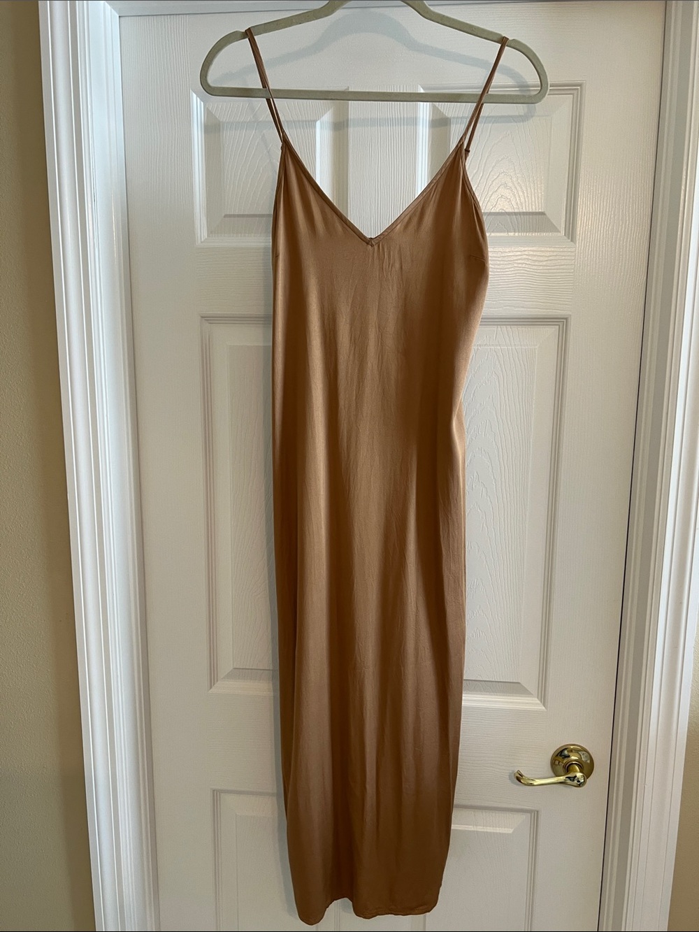 Old Navy Camel Slip Midi Dress